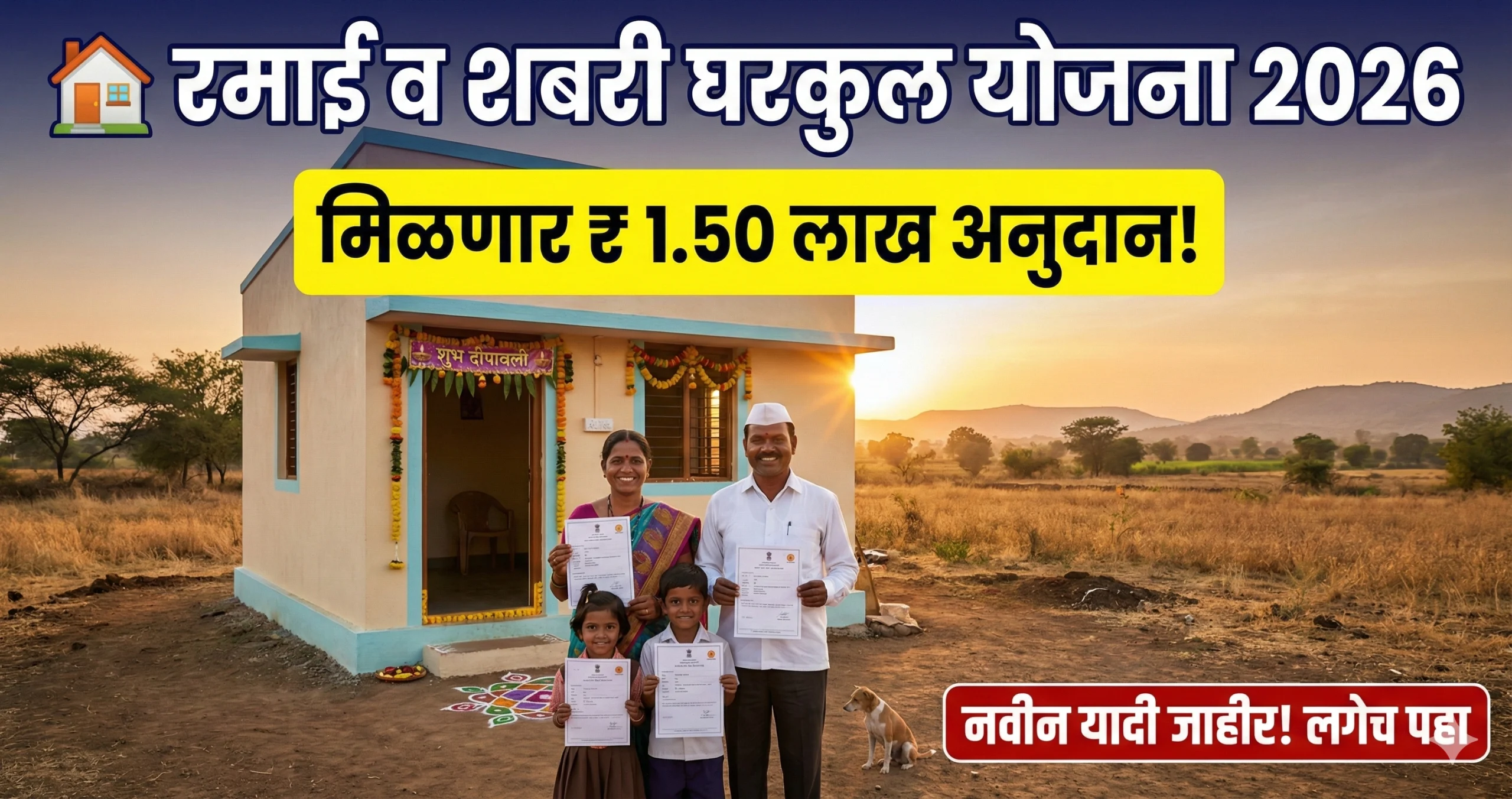 Ramai va Shabari Gharkul Yojana 2026 रमाई व शबरी घरकुल योजना 2026