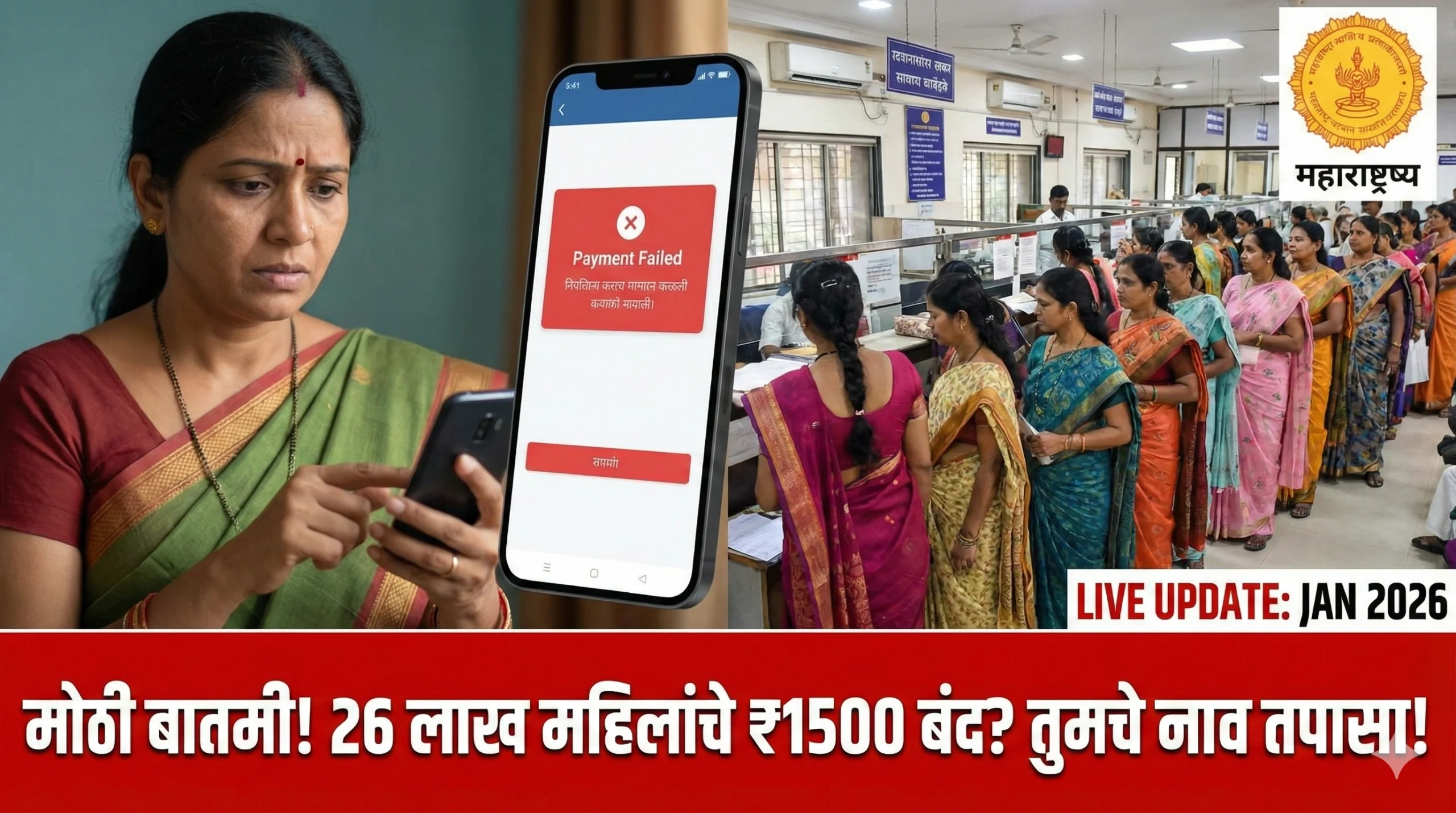 ladki bahin yojana rejected list 2026 maharashtra