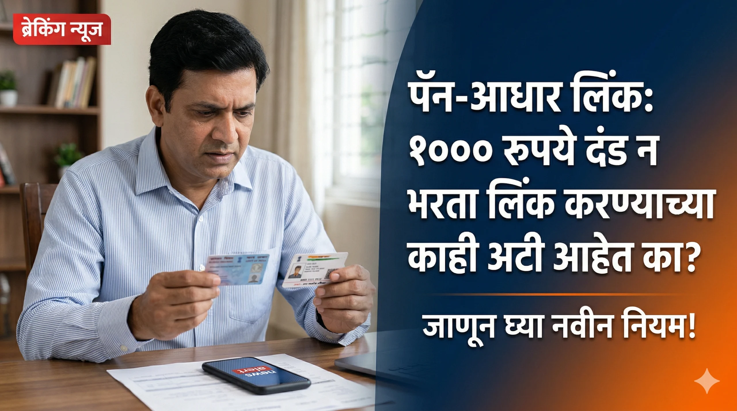 pan aadhaar link without 1000 penalty marathi