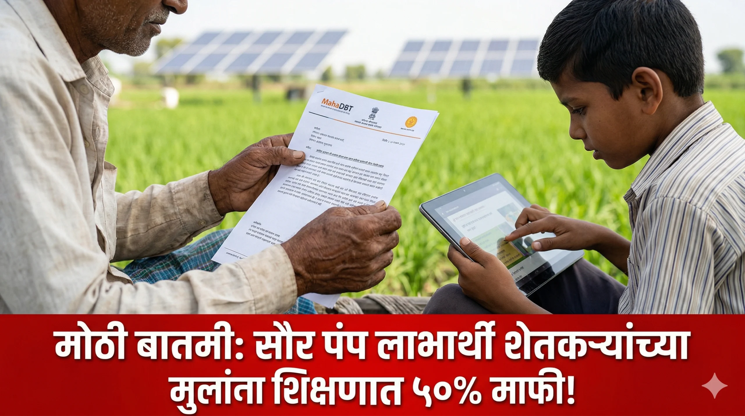 mukhyamantri saur krushi pump yojana educational benefits farmers, मुख्यमंत्री सौर कृषी पंप योजना शैक्षणिक सवलती